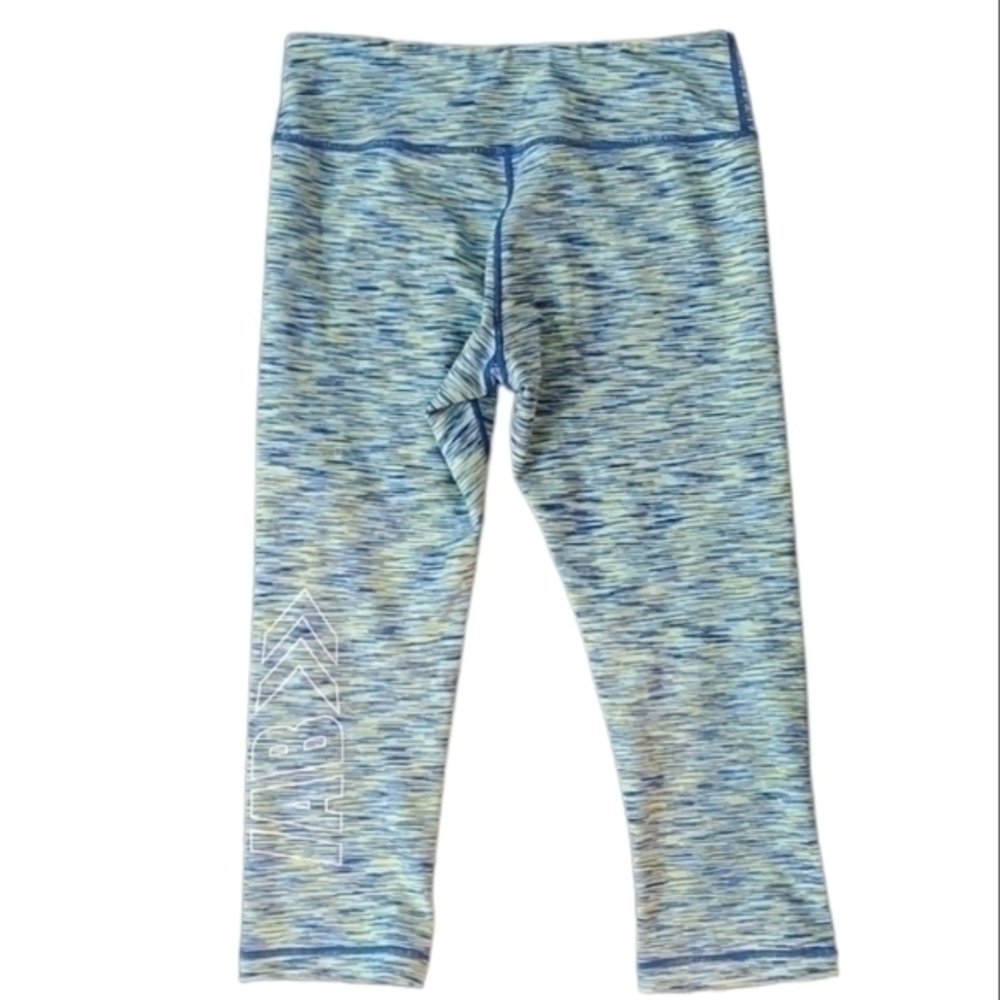 IAB Women's Green Blue Space Dyed Capri Workout‎ Pants - Small